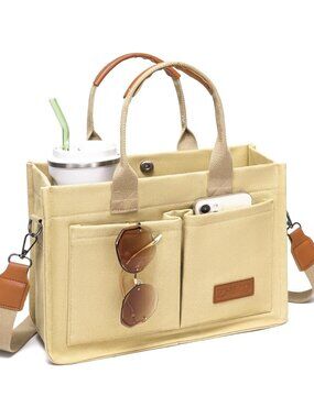 Women's Khaki Travel Nurse Teacher Purse Laptop Tote Crossbody Handbags